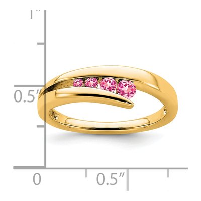 14K Yellow Gold Pink Tourmaline 4-Stone Ring – view 3