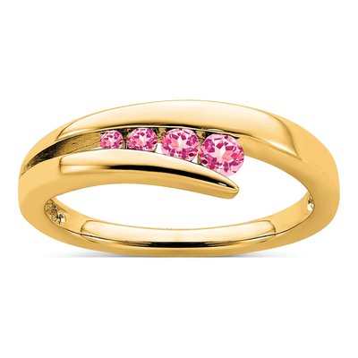 14K Yellow Gold Pink Tourmaline 4-Stone Ring