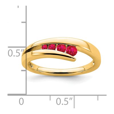10K Yellow Gold Graduated Ruby 4-Stone Ring – view 5