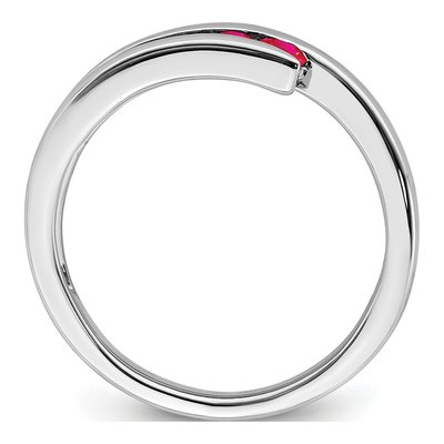 14K White Gold Ruby Graduated 4-Stone Ring – view 2