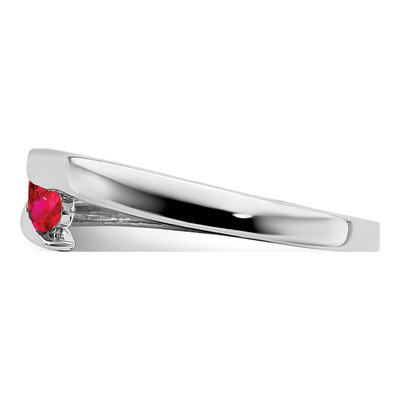 14K White Gold Ruby Graduated 4-Stone Ring – view 4