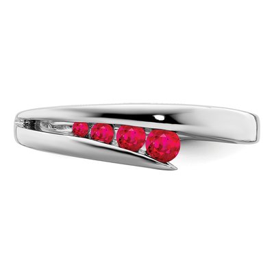 14K White Gold Ruby Graduated 4-Stone Ring – view 5