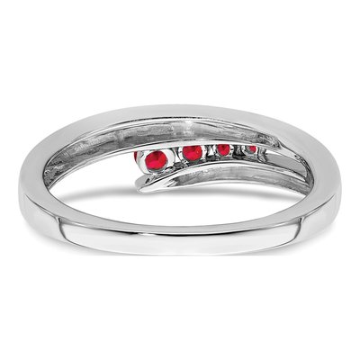 14K White Gold Ruby Graduated 4-Stone Ring – view 6