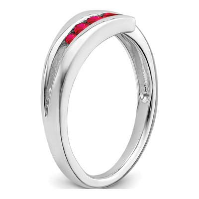 14K White Gold Ruby Graduated 4-Stone Ring – view 7