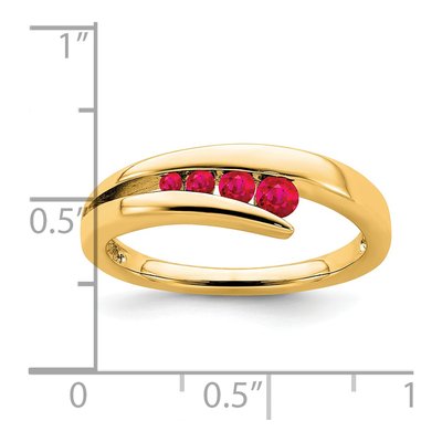 14K Yellow Gold Ruby Graduated 4-Stone Ring – view 4