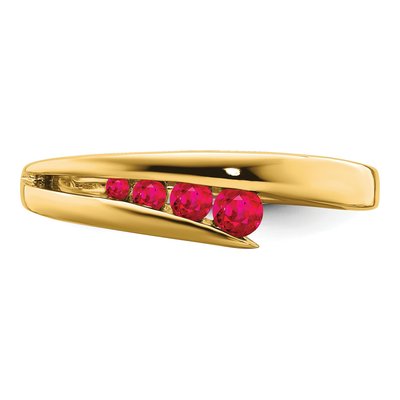 14K Yellow Gold Ruby Graduated 4-Stone Ring – view 6