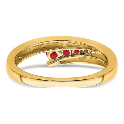 14K Yellow Gold Ruby Graduated 4-Stone Ring – view 7