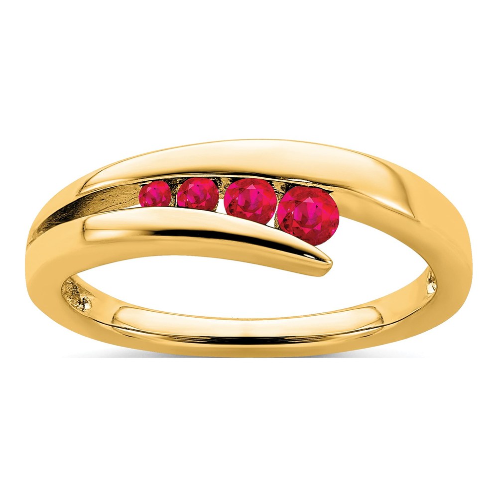 14K Yellow Gold Ruby Graduated 4-Stone Ring