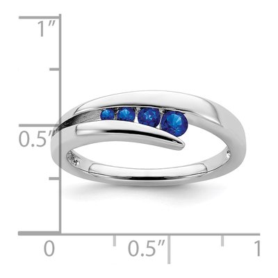 14K White Gold Sapphire Graduated 4-Stone Ring – view 3