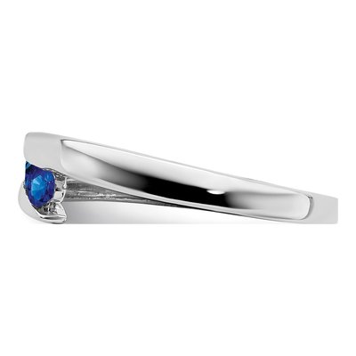 14K White Gold Sapphire Graduated 4-Stone Ring – view 4