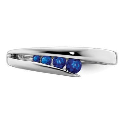 14K White Gold Sapphire Graduated 4-Stone Ring – view 5