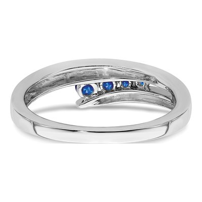 14K White Gold Sapphire Graduated 4-Stone Ring – view 6