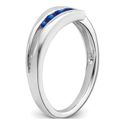 14K White Gold Sapphire Graduated 4-Stone Ring – view 7