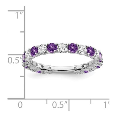 14K White Gold 3/4 ct tw Amethyst & Diamond Ring – view 3