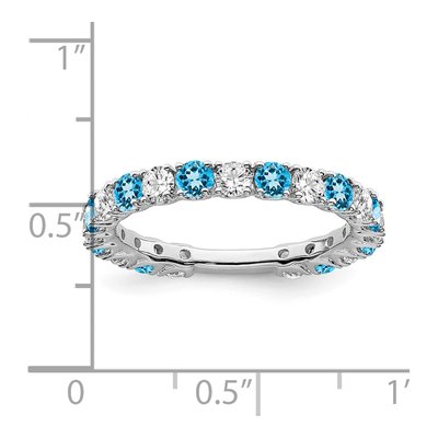 14K White Gold 3/4 ct tw Swiss Blue Topaz & Diamond Ring – view 2