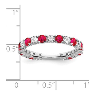 14K White Gold 3/4 ct tw Ruby & Diamond Ring – view 2