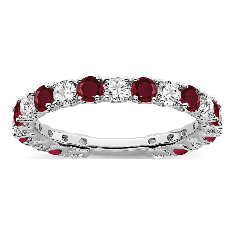 14K White Gold 3/4 ct tw Ruby & Diamond Ring