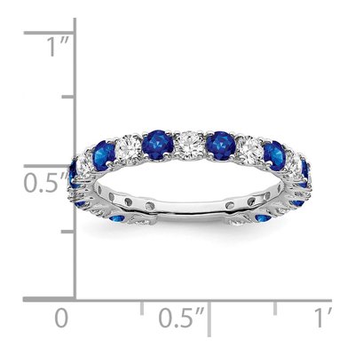 14K White Gold 3/4 ct tw Lab-Created Sapphire & Diamond Ring – view 2