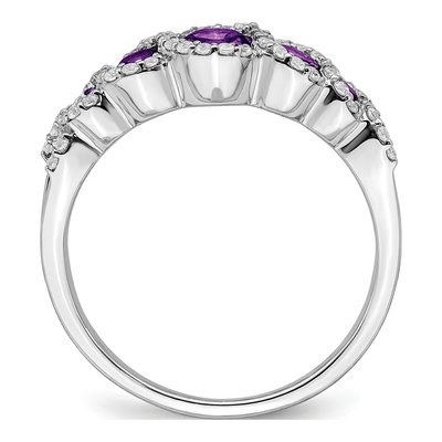 14K White Gold 1/4 ct tw Amethyst & Diamond Halo Ring – view 2