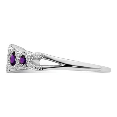 14K White Gold 1/4 ct tw Amethyst & Diamond Halo Ring – view 4