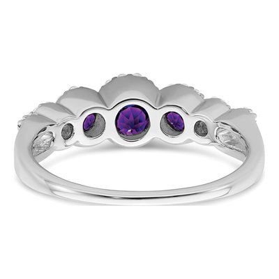 14K White Gold 1/4 ct tw Amethyst & Diamond Halo Ring – view 6