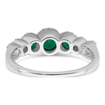 14K White Gold 1/4 ct tw Lab-Created Emerald & Diamond Halo Ring – view 6
