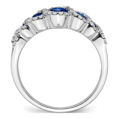 14K White Gold 1/4 ct tw Lab-Created Sapphire & Diamond Halo Ring – view 2