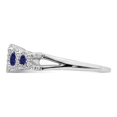 14K White Gold 1/4 ct tw Lab-Created Sapphire & Diamond Halo Ring – view 4