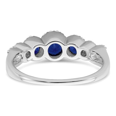 14K White Gold 1/4 ct tw Lab-Created Sapphire & Diamond Halo Ring – view 6