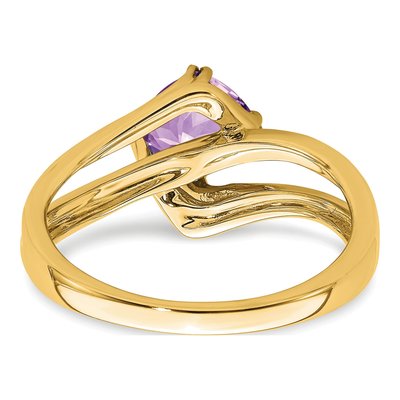 14K Yellow Gold Amethyst & Diamond Cushion Ring – view 6