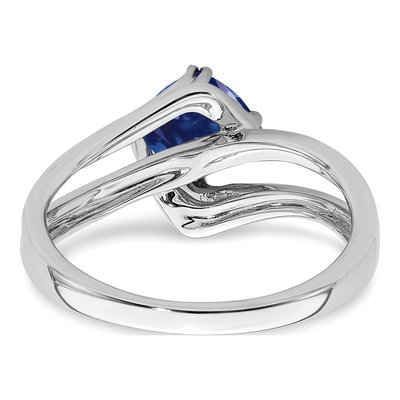 14K White Gold Lab-Created Sapphire & Diamond Ring – view 7
