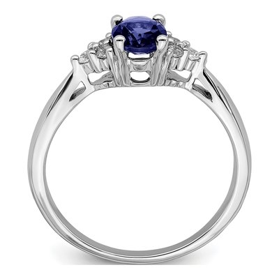 14K White Gold 1/8 ct tw Lab-Created Sapphire & Diamond Ring – view 2