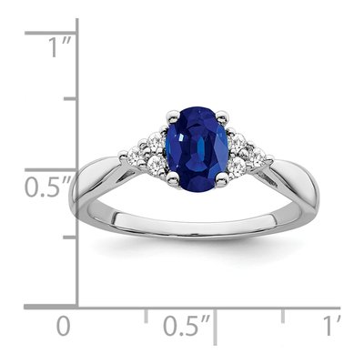 14K White Gold 1/8 ct tw Lab-Created Sapphire & Diamond Ring – view 3