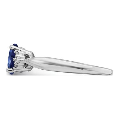 14K White Gold 1/8 ct tw Lab-Created Sapphire & Diamond Ring – view 4