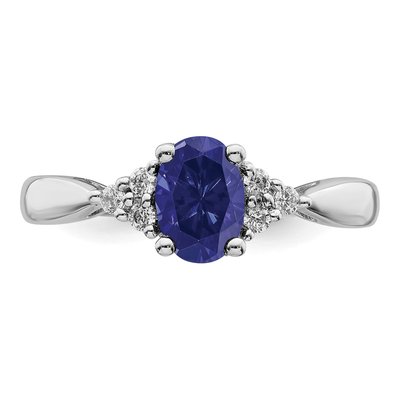 14K White Gold 1/8 ct tw Lab-Created Sapphire & Diamond Ring – view 5