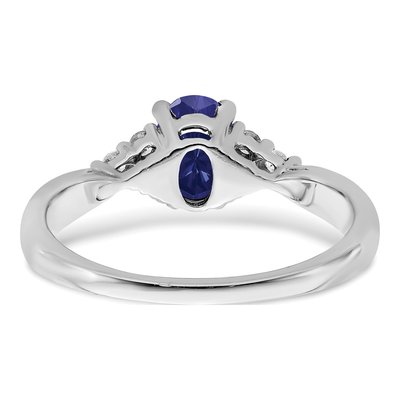 14K White Gold 1/8 ct tw Lab-Created Sapphire & Diamond Ring – view 6