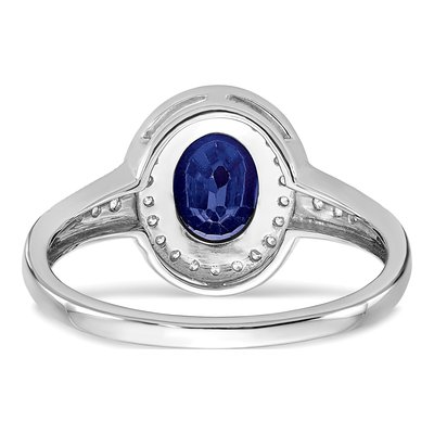 14K White Gold 1/6 ct tw Lab-Created Sapphire & Diamond Halo Ring – view 7
