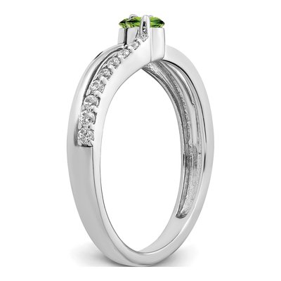 14K White Gold 1/6 ct tw Peridot & Diamond Two-Stone Ring – view 8