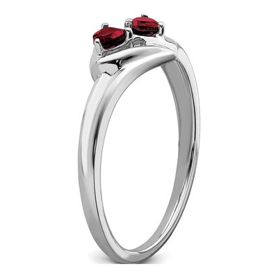 10K White Gold Lab-Created Ruby & Diamond Heart Ring – view 6