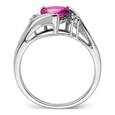 14K White Gold Diamond Heart Ring – view 3
