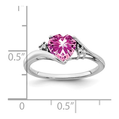 14K White Gold Diamond Heart Ring – view 4