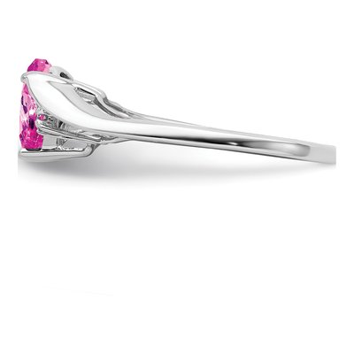 14K White Gold Diamond Heart Ring – view 5