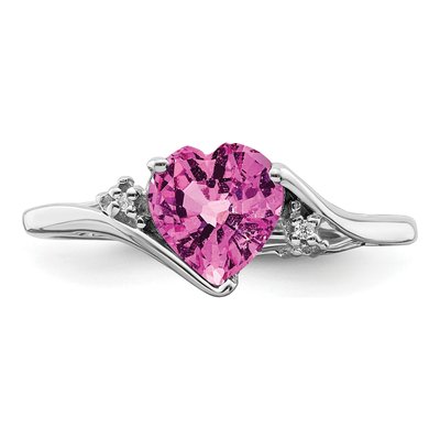 14K White Gold Diamond Heart Ring – view 6