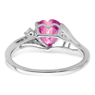 14K White Gold Diamond Heart Ring – view 7