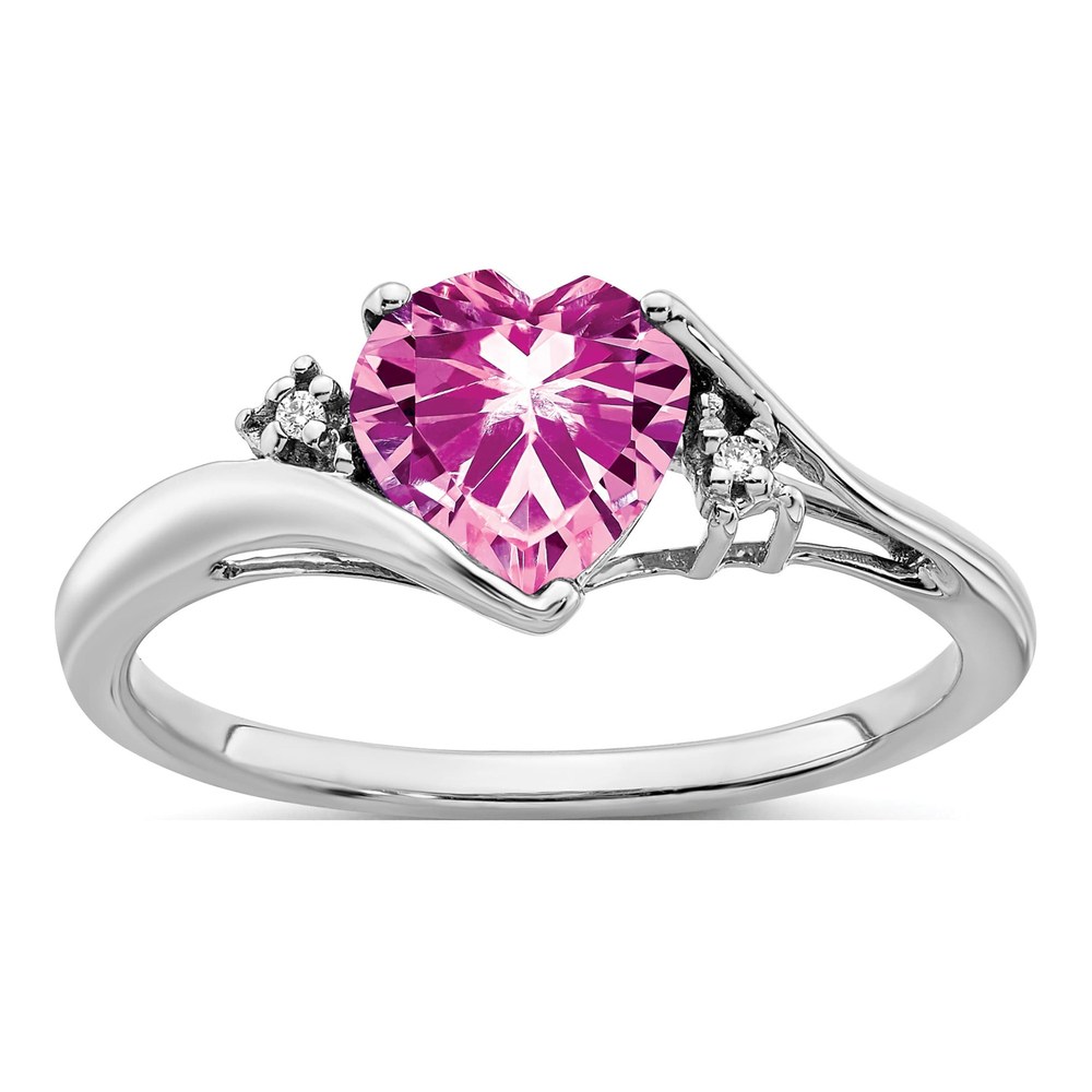 14K White Gold Diamond Heart Ring