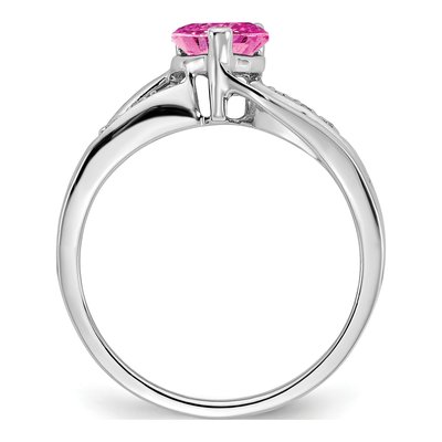 14K White Gold Diamond Heart Ring – view 2