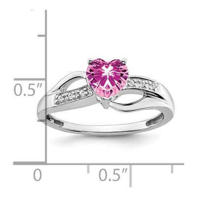 14K White Gold Diamond Heart Ring – view 3