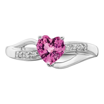 14K White Gold Diamond Heart Ring – view 5