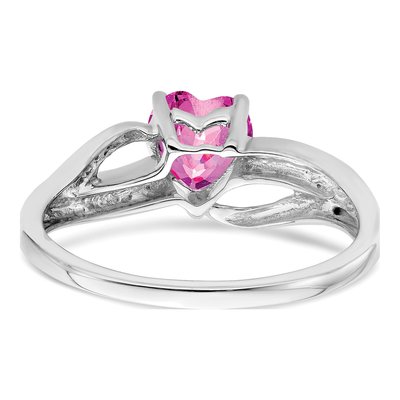 14K White Gold Diamond Heart Ring – view 6