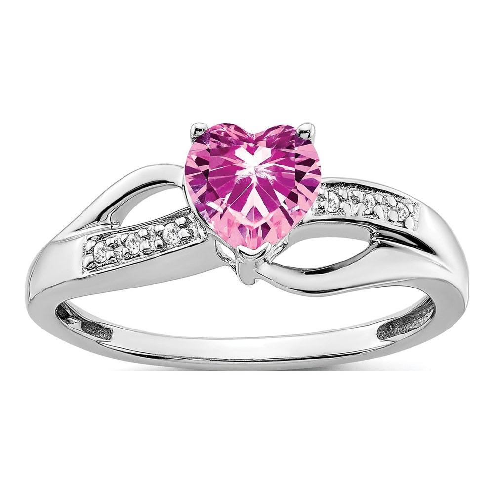 14K White Gold Diamond Heart Ring